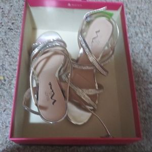 Silver n bedazzled strappy sandals